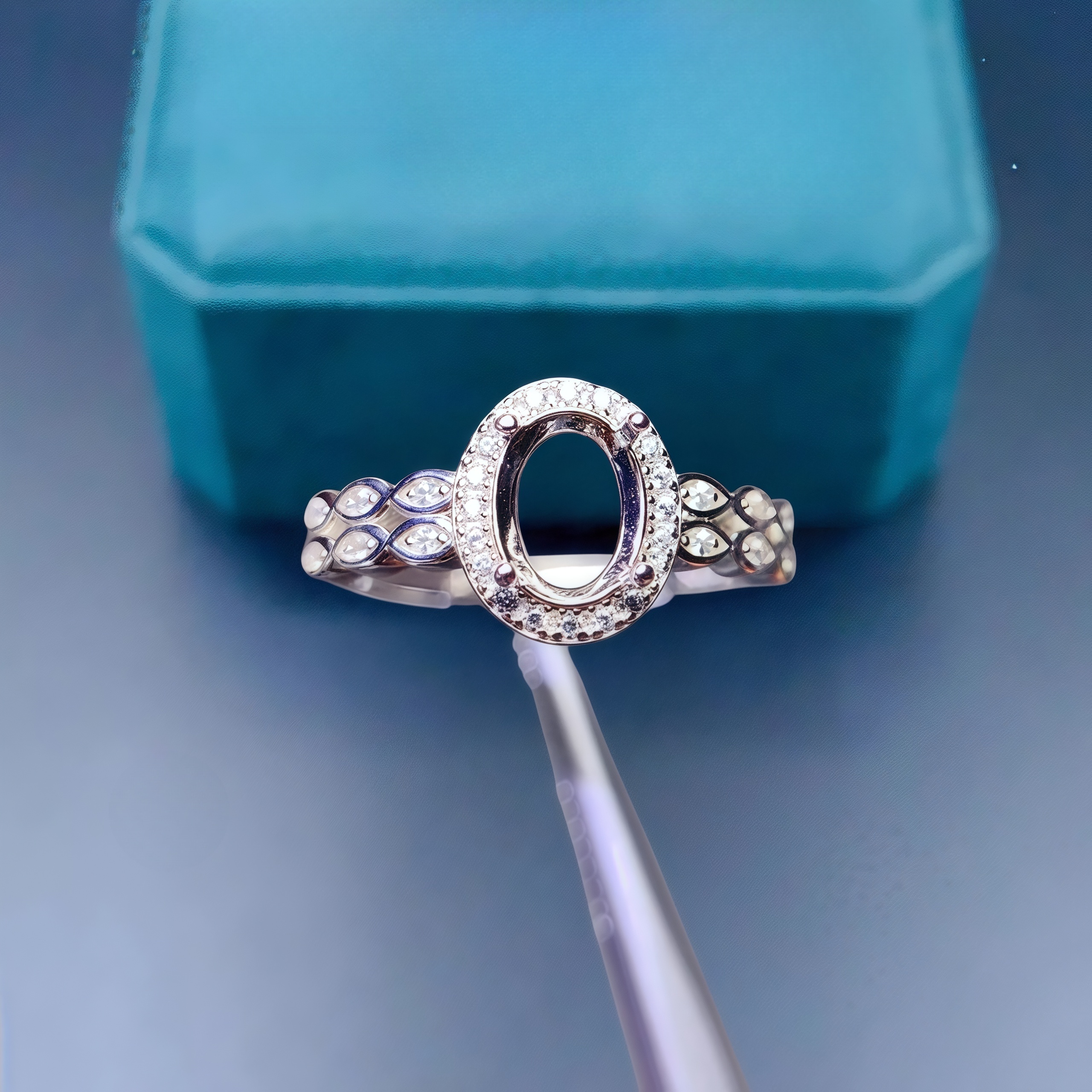 Sterling Silver Ring - Setting 4*5/5*7mm Ellipse Stone Real S925