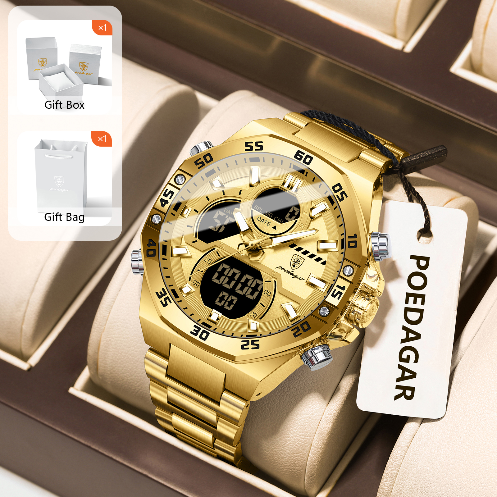 Jewelry And Watches - POEDAGAR Sport Men Watch LED Waterproof