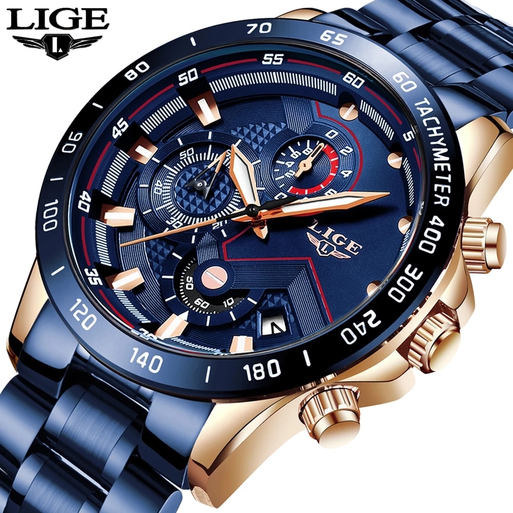Jewelry Inspired Watches - LIGE New Fashion Watches Men Stainless