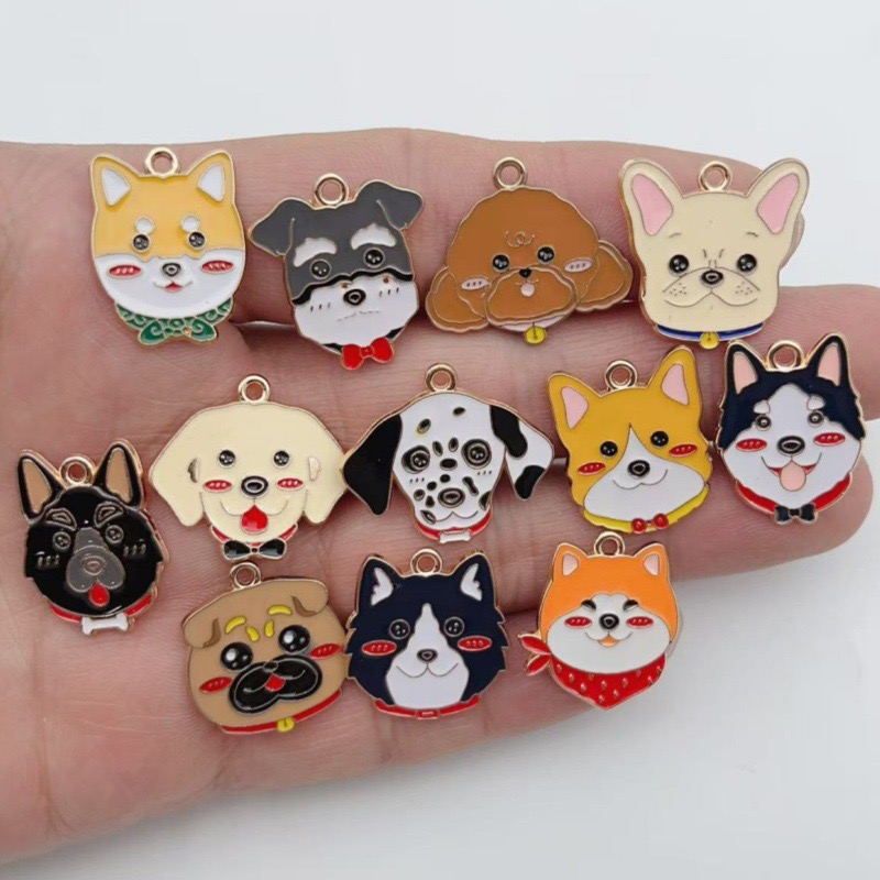 Jewelry & Watches Vitopoulos - 12pcs cartoon pet spotted dog alloy