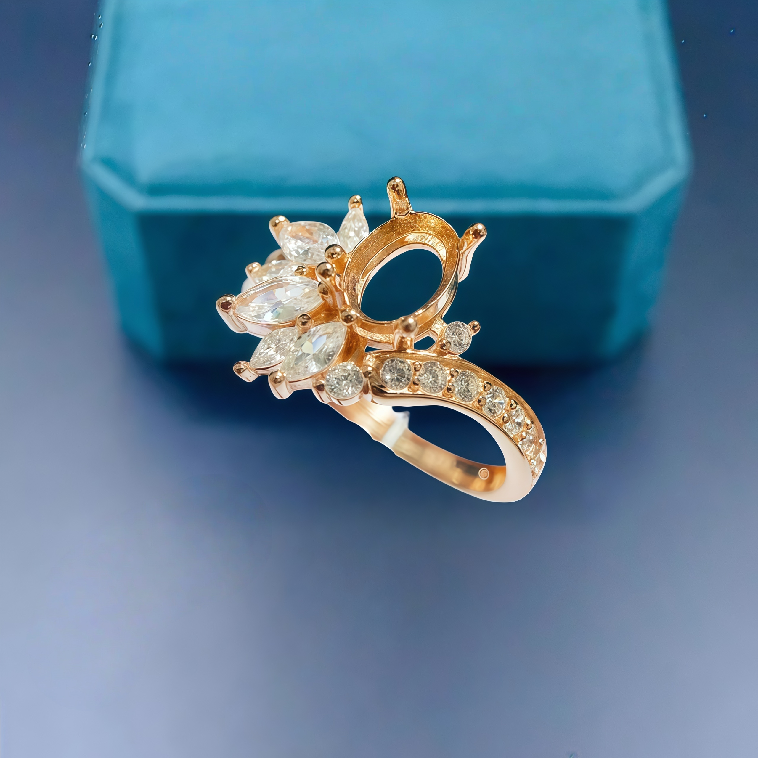 Setting 5*7mm Oval Stone Fashi - Sterling Silver Ring ulasan dan harga
