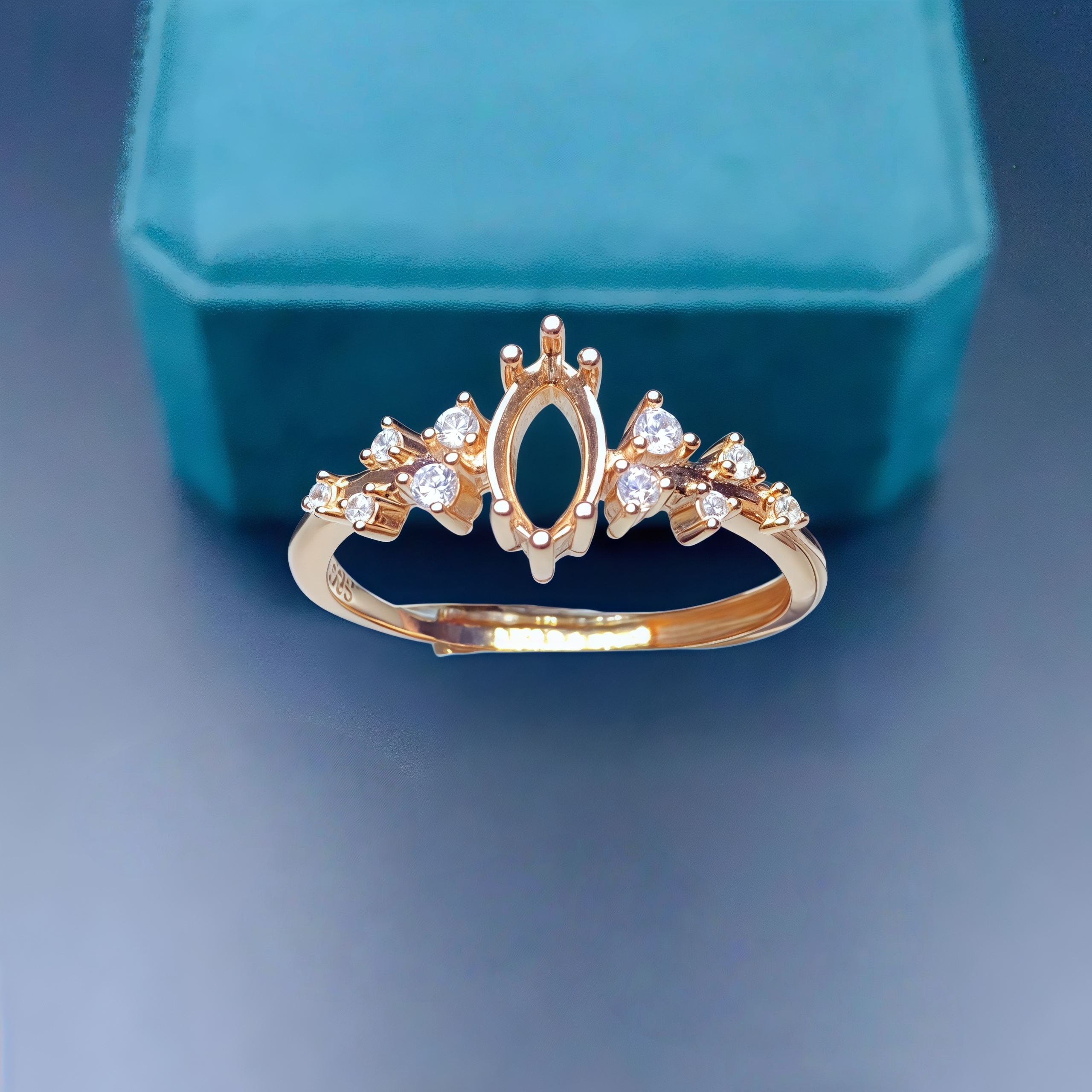 Setting 4*8mmHorse eye Shape S - Sterling Silver Ring ulasan dan harga