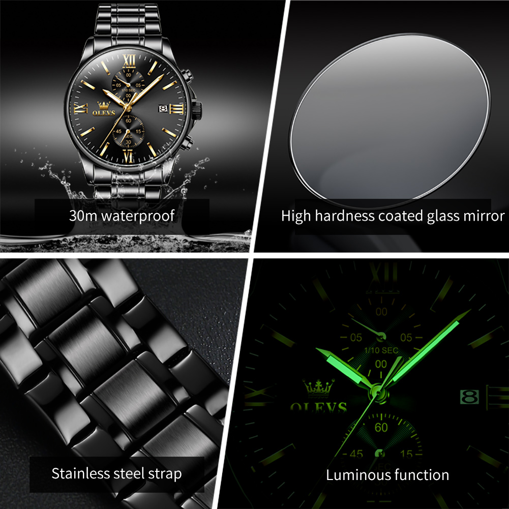 OLEVS 2886 Classic Black Quart - Jewelry Inspired Watches ulasan dan harga