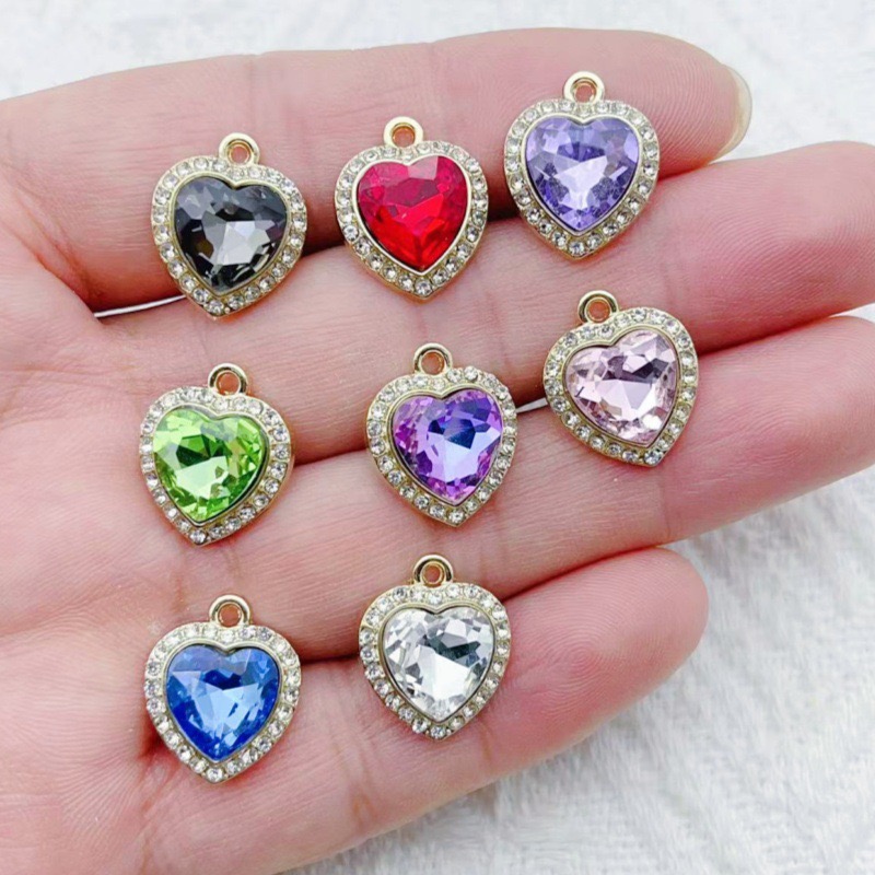 10pcs heart-shaped inlaid colo - Jewelry & Watches Vitopoulos ulasan dan harga
