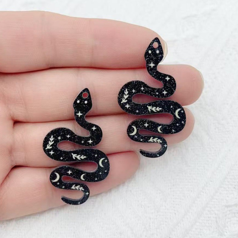 10pcs Acrylic Moon Pattern Bla - Jewelry & Watches Vitopoulos ulasan dan harga