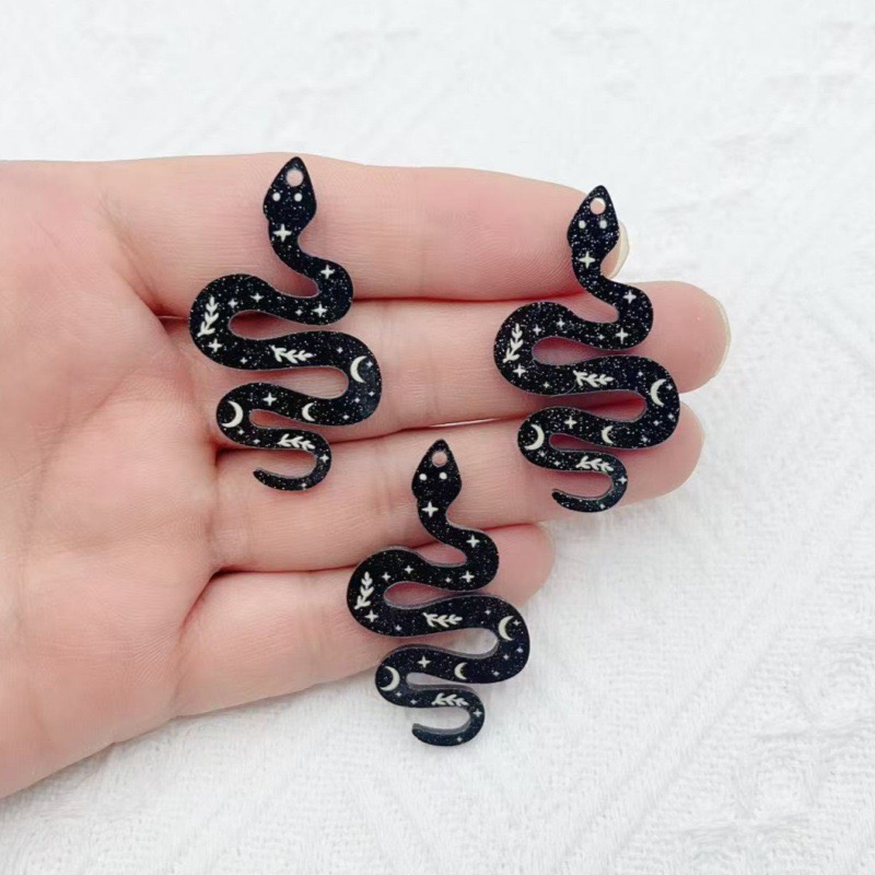 10pcs Acrylic Moon Pattern Bla - Jewelry & Watches Vitopoulos ulasan dan harga