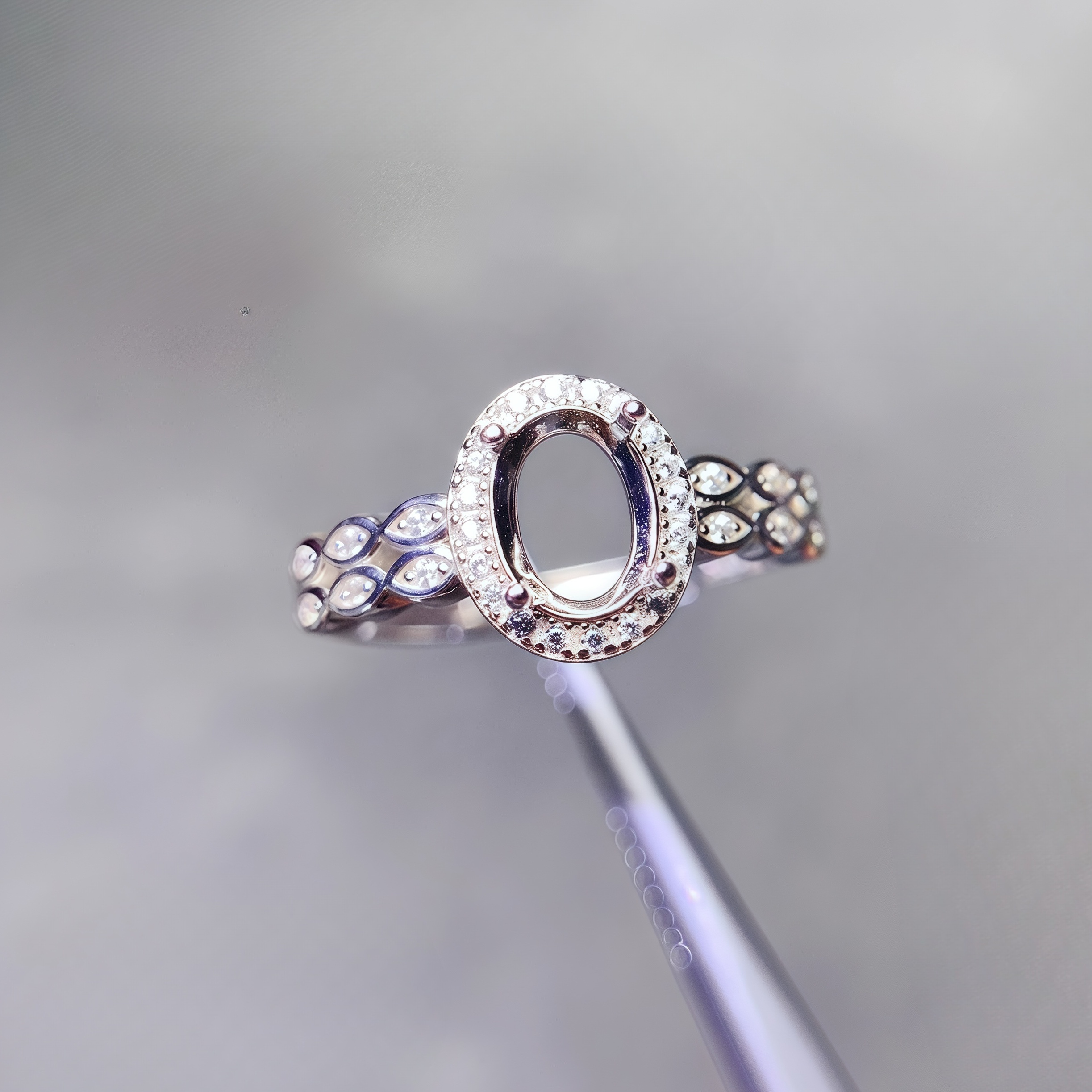 Setting 4*5/5*7mm Ellipse Ston - Sterling Silver Ring ulasan dan harga