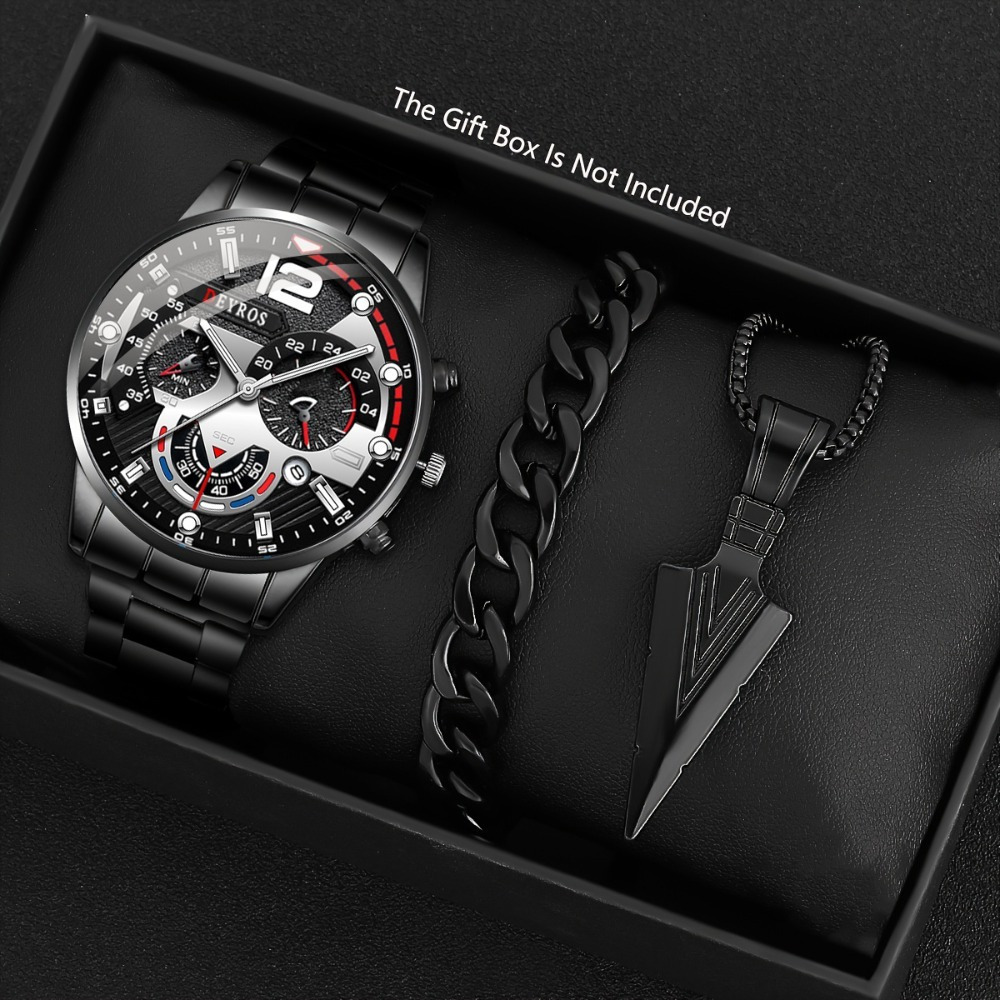 3pcs/set Fashion Men's Watch B - Best Jewelry Watches For Men ulasan dan harga