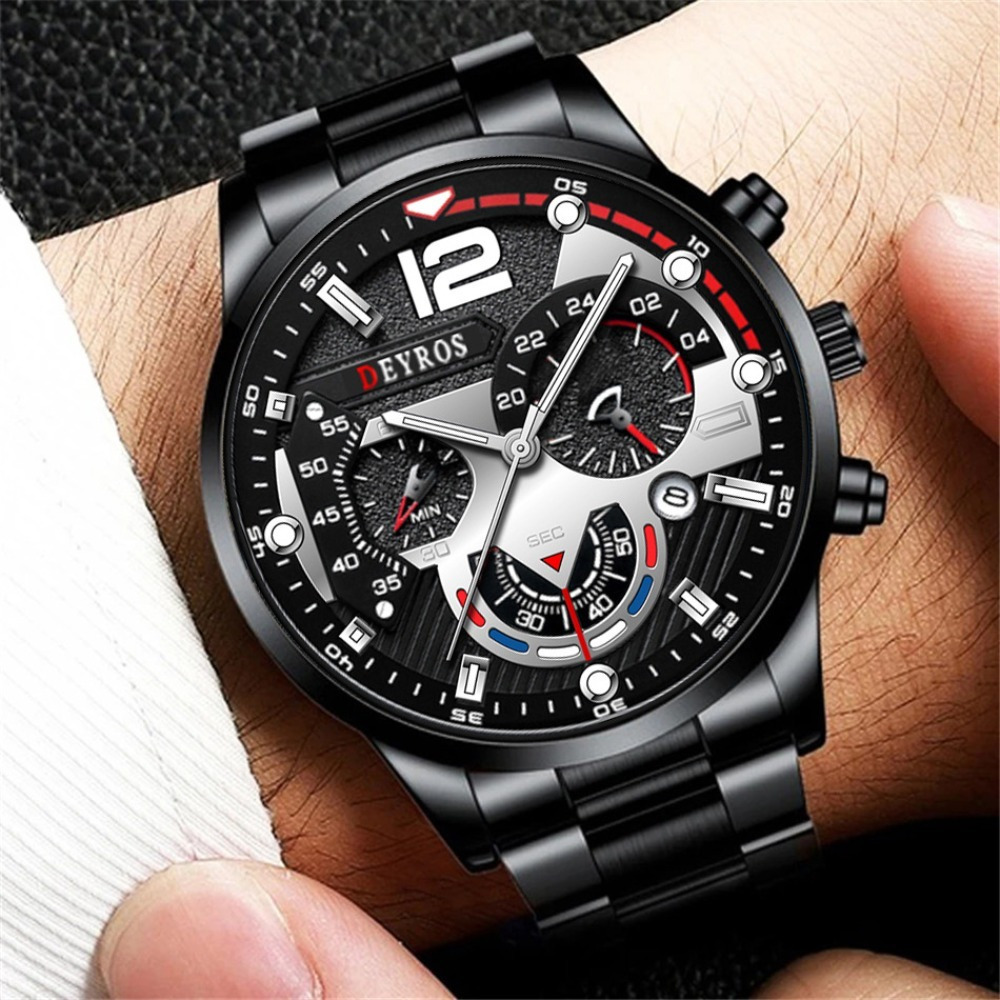 3pcs/set Fashion Men's Watch B - Best Jewelry Watches For Men ulasan dan harga