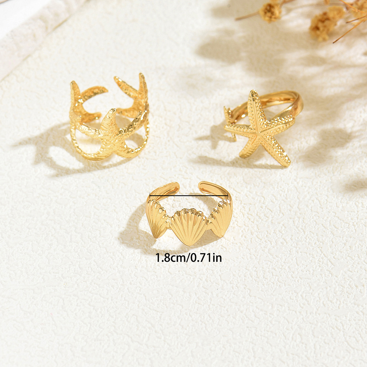 3Pcs/Set Gold Color Starfish S - Jewelry & Watches Vitopoulos ulasan dan harga