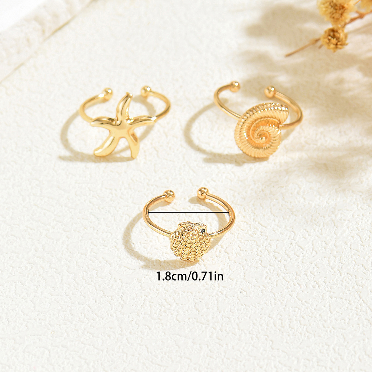 3Pcs/Set Gold Color Starfish S - Jewelry & Watches Vitopoulos ulasan dan harga