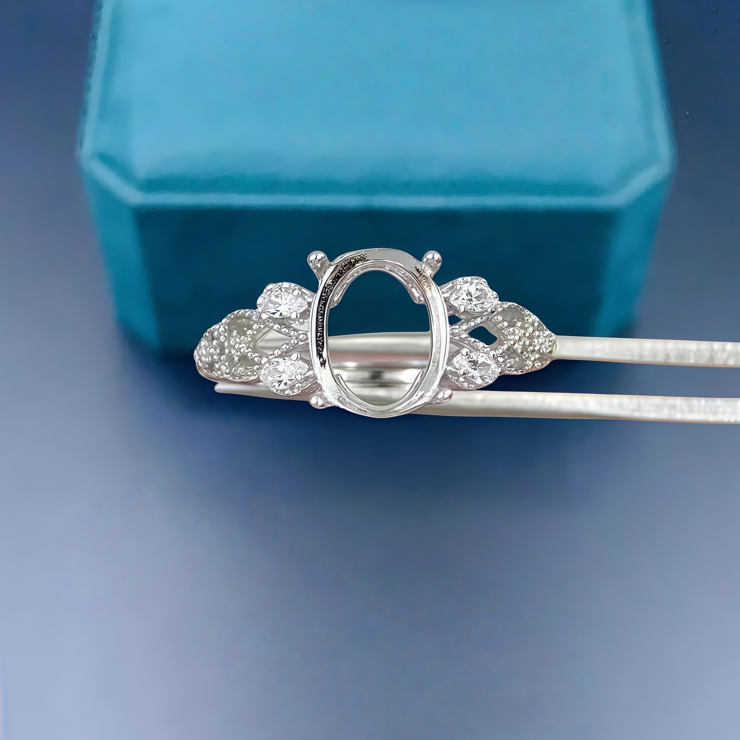 DIY Empty Ring Holder S925 Ste - Sterling Silver Ring ulasan dan harga
