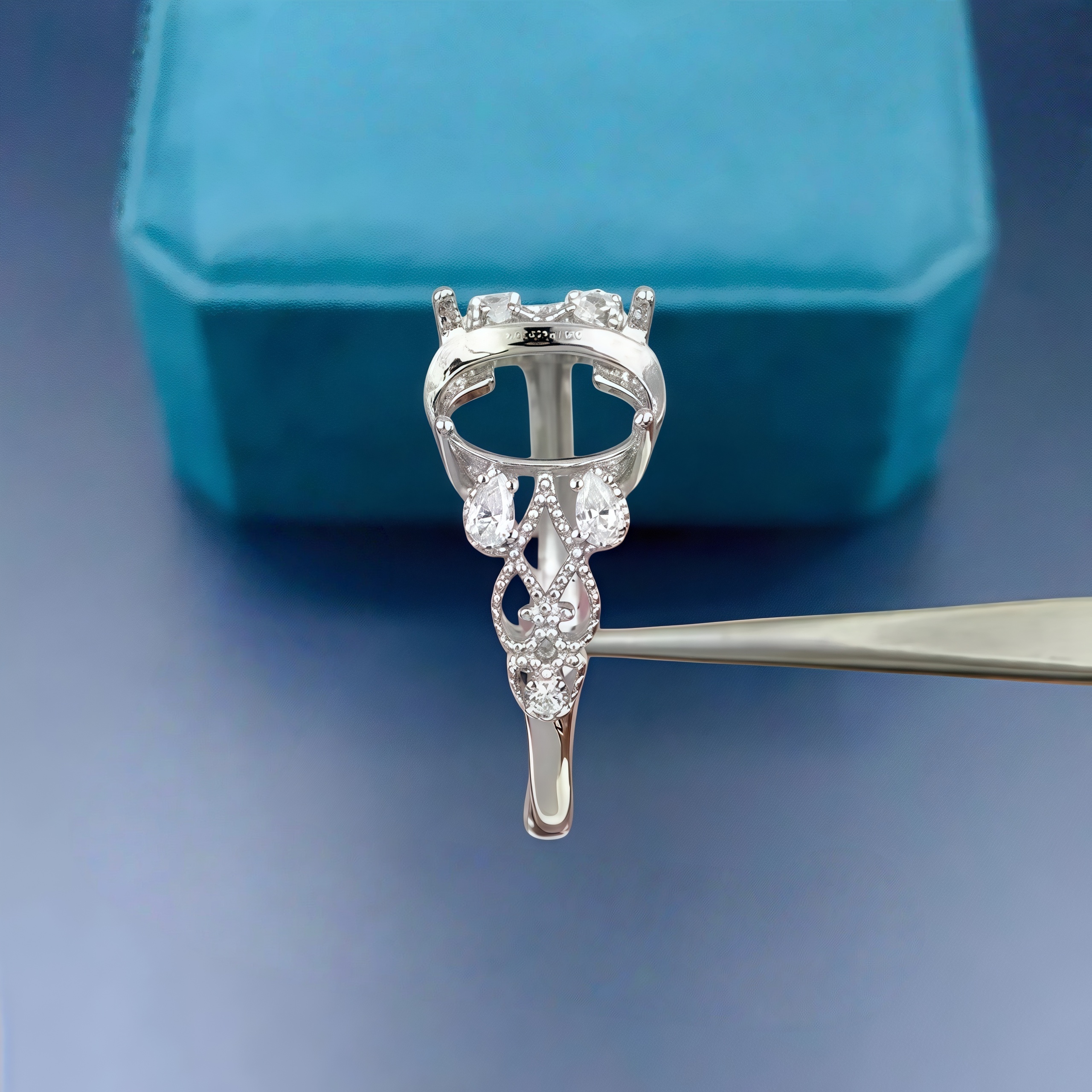 DIY Empty Ring Holder S925 Ste - Sterling Silver Ring ulasan dan harga