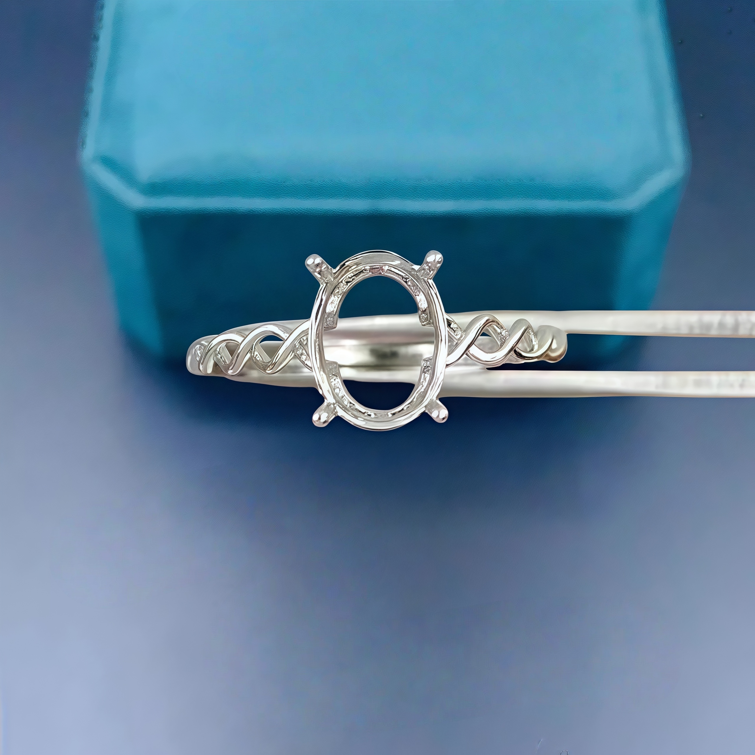 DIY Empty Ring Holder S925 Ste - Sterling Silver Ring ulasan dan harga