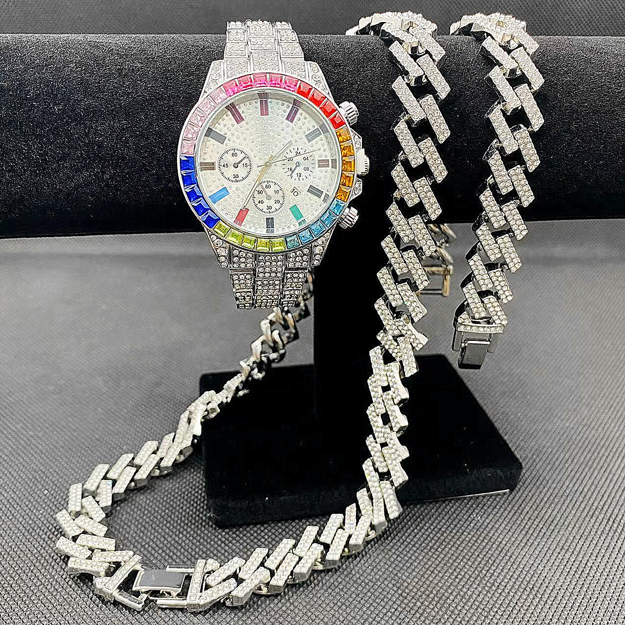 3PCS Hip Hop Mens Women Jewelr - Best Jewelry Watches For Men ulasan dan harga