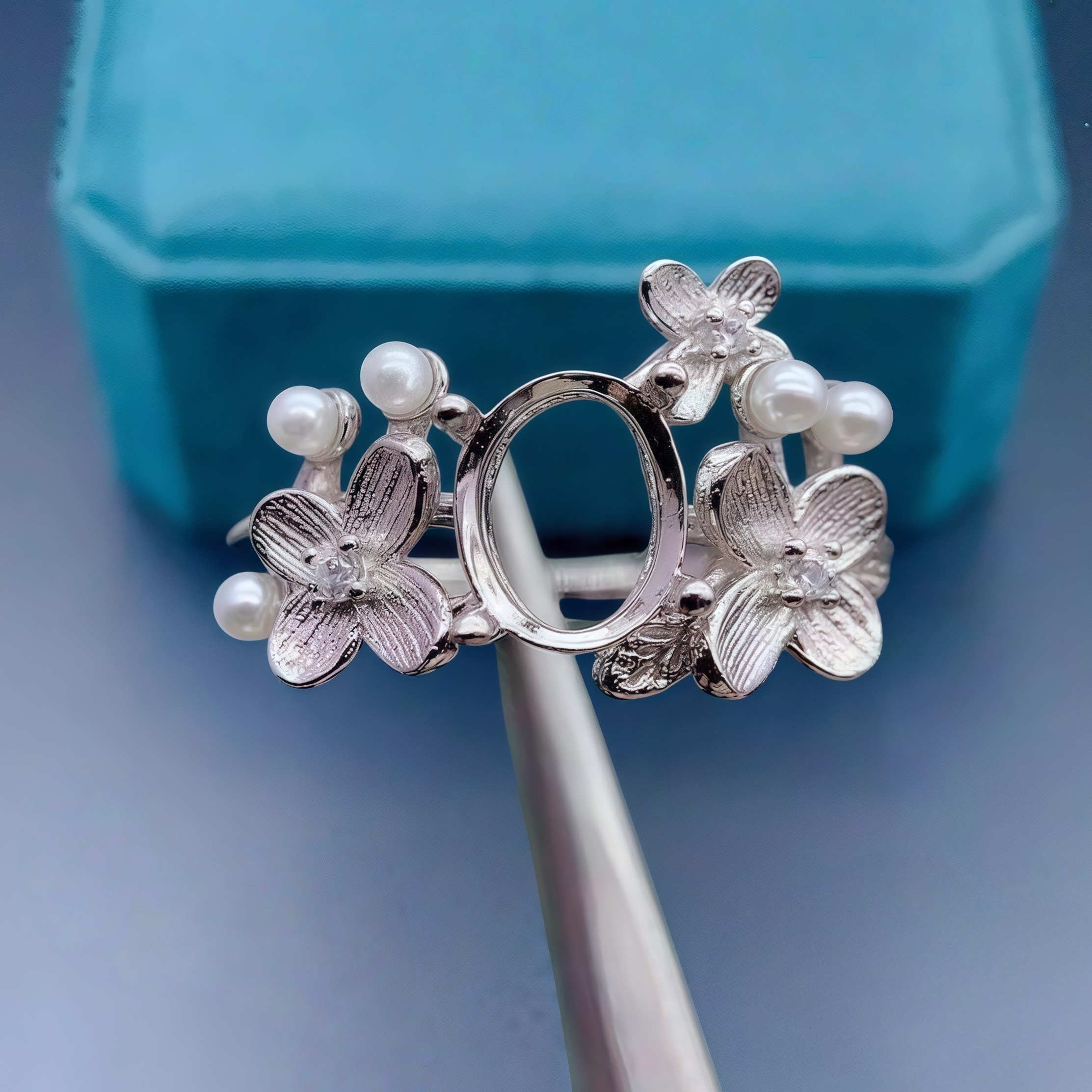Setting 6*8mmEllipse Stone Fas - Sterling Silver Ring ulasan dan harga